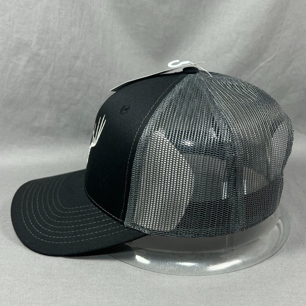 Skullz Antlers Fierce Snapback Hat Black Trucker Fishing Hunting Outdoor Mens - Picture 4 of 13